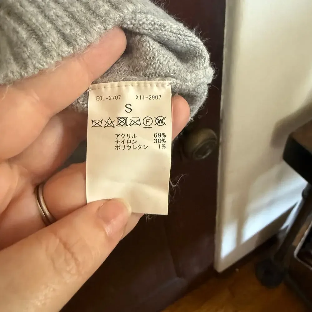 EDWIN Jeans | Heather Gray Melange Crewneck Sweater with Patch | Small